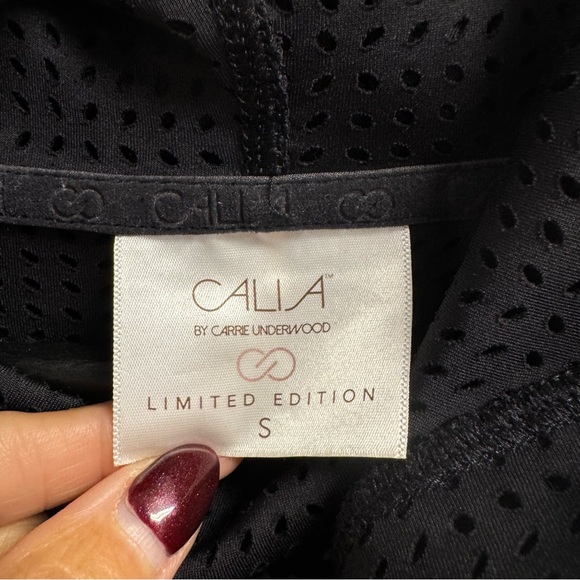 Calia Black Perforated Performance Longline Hoodie Womans SM - Picture 9 of 10
